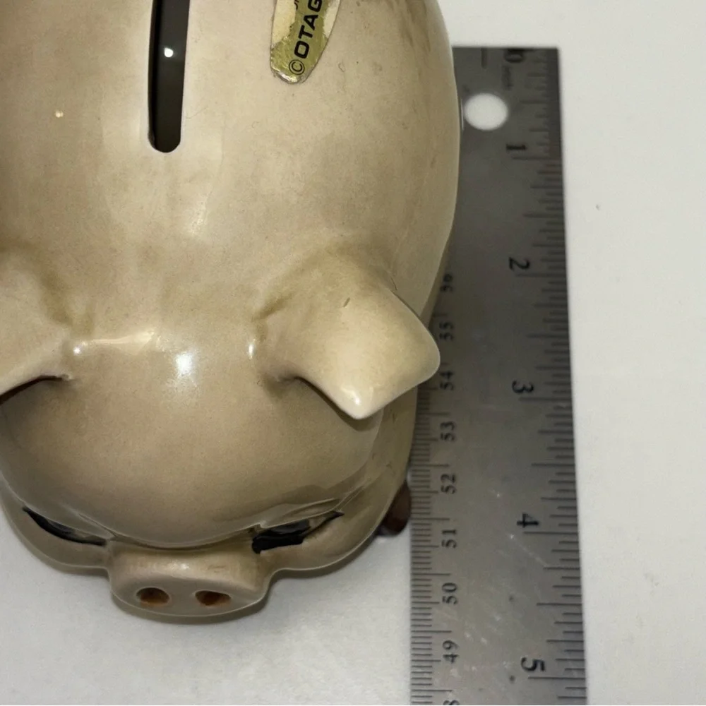 Otagiri OMC Japan vintage ceramic piggy bank /coin bank with adorable expression - Picture 7 of 8